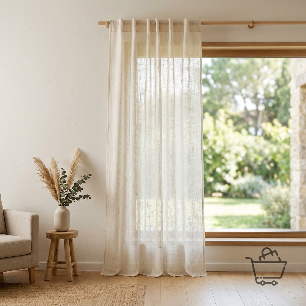 Bamboo Plain Woven Sheer Curtain