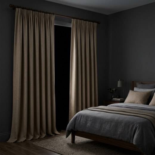 Thermal Blackout Bedroom Curtain - Mink