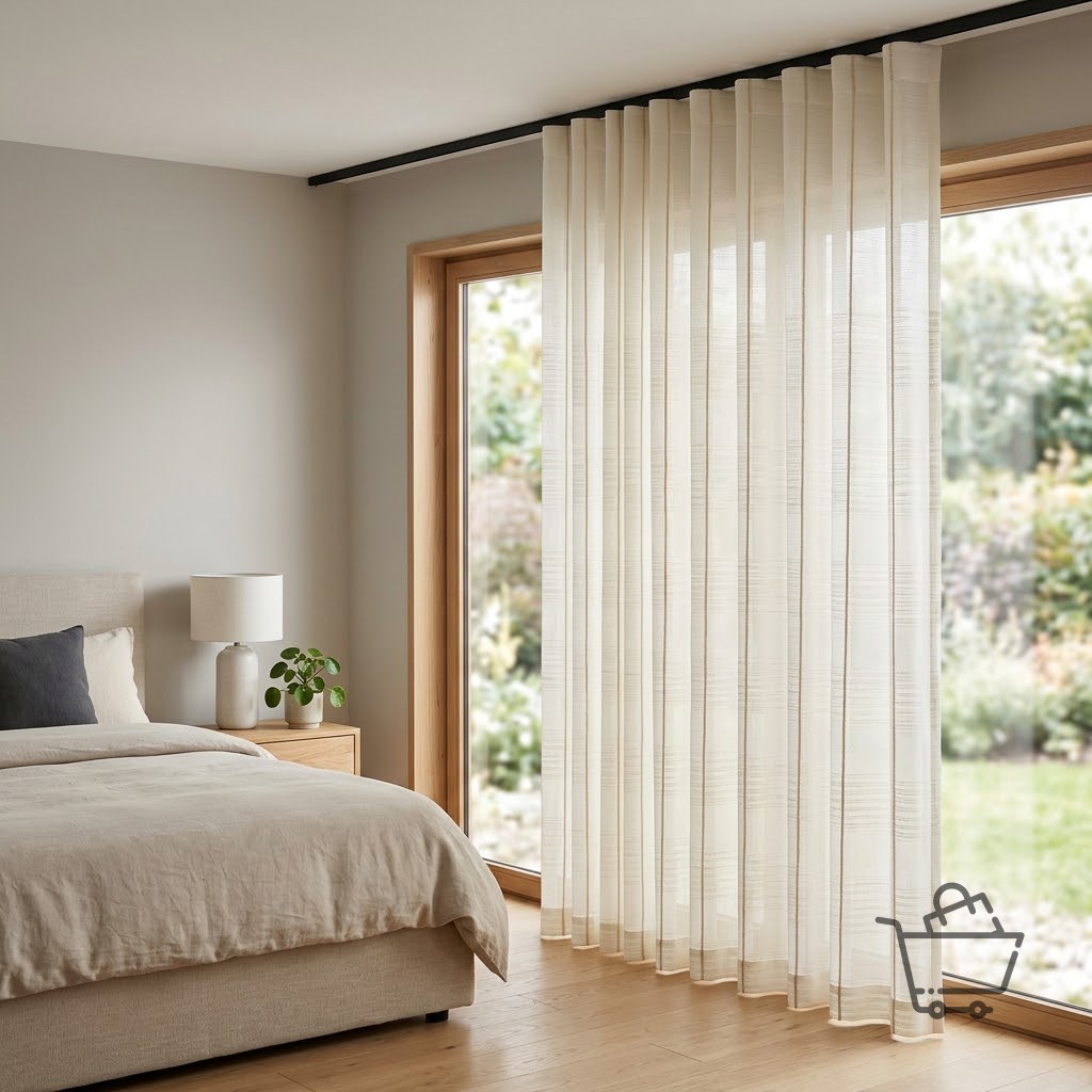 Vertical Pleated Corded Sheer Curtain