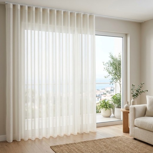 Wave System Sheer Curtain - Ecru