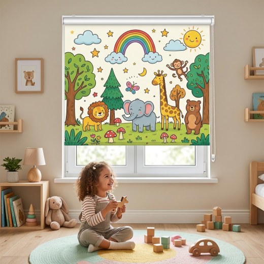 Digital Printed Kids Room Roller Blind - Colorful
