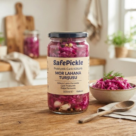 SafePickle Probiyotik Canlı Kültürlü Mor Lahana Turşusu