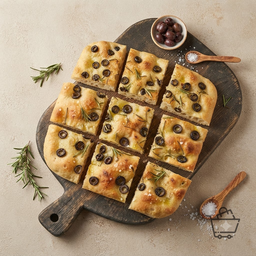 PaniniCucina Zeytinli ve Biberiyeli İtalyan Focaccia Ekmeği