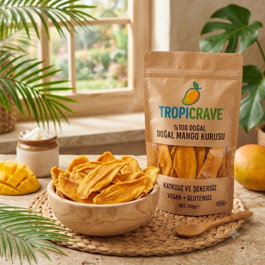TropiCrave Katkısız ve Şekersiz Doğal Mango Kurusu