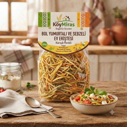 KöyMiras Bol Yumurtalı ve Sebzeli Ev Eriştesi