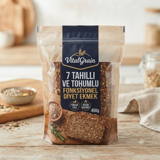 VitalGrain 7 Tahıllı ve Tohumlu Fonksiyonel Diyet Ekmek