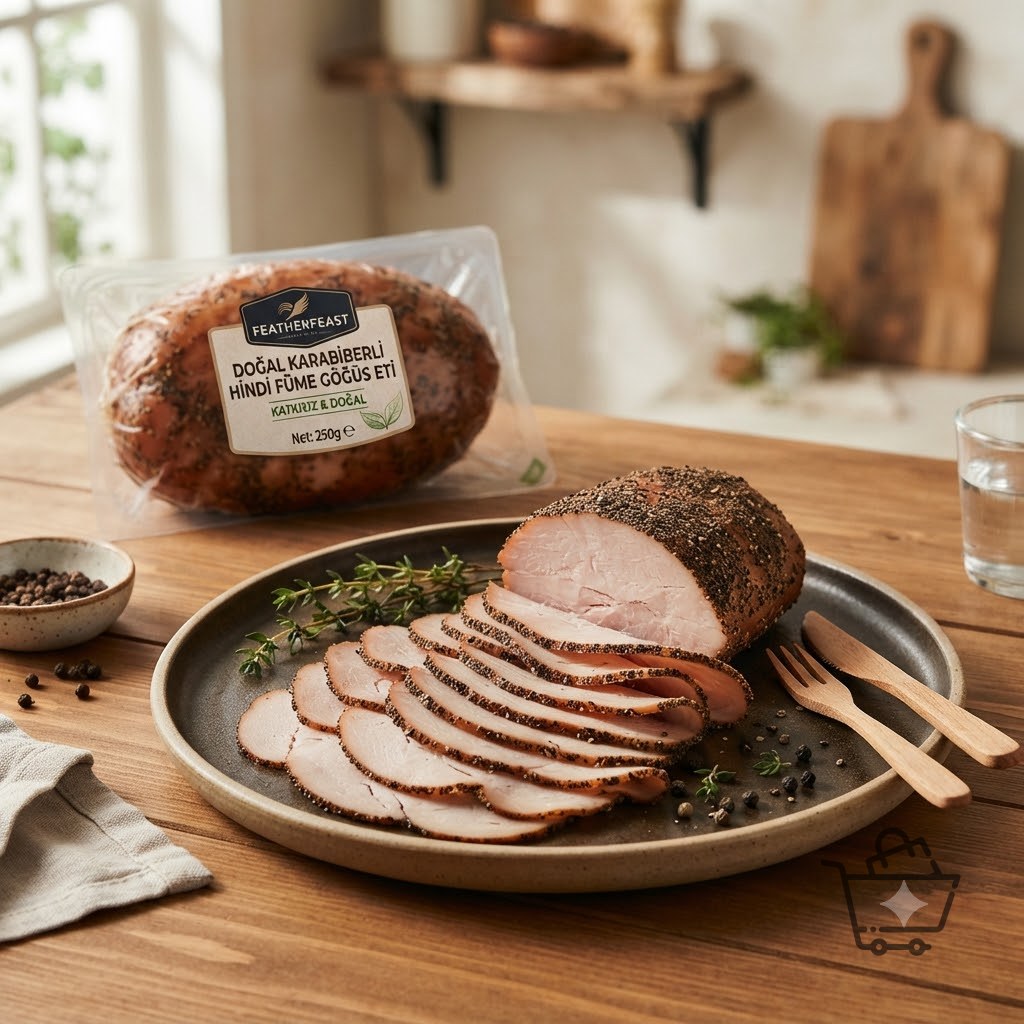 FeatherFeast Doğal Karabiberli Hindi Füme Göğüs Eti